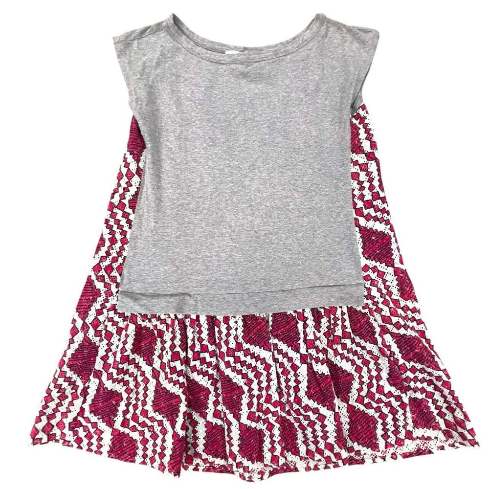 Thakdon Addition Gray‎ Sleeveless Top Pink Geometric Print Dress Size 4